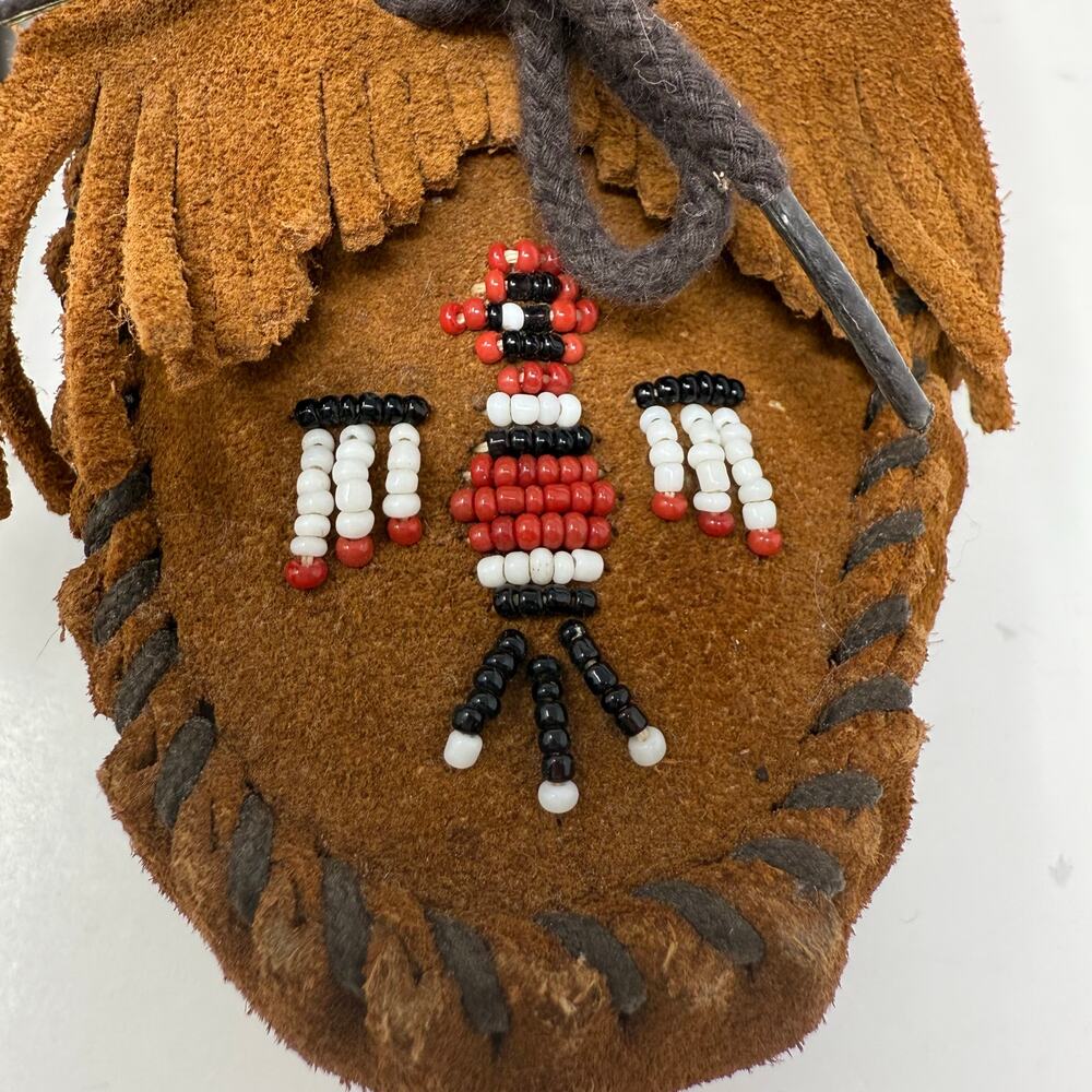Minnetonka Women's Thunderbird II moccasins Brown Suede 6 Slip On Beaded - Picture 5 of 12